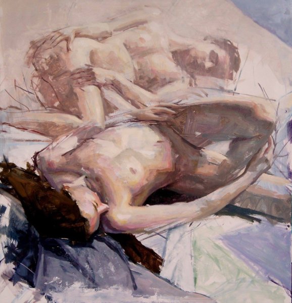 <em>Reclining Figures,</em>  36 x 36  inches, oil on panel