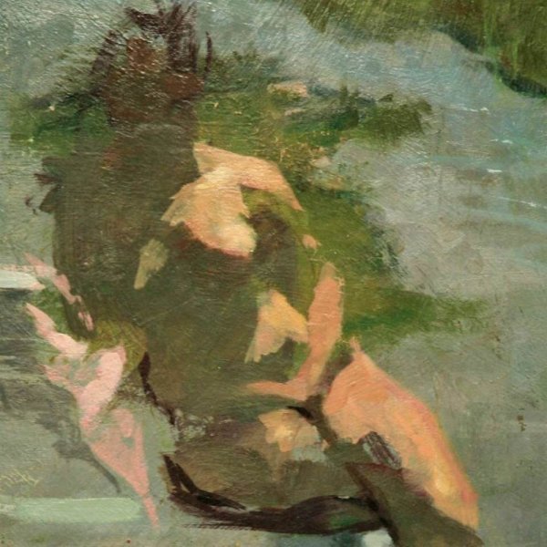 <em>Figure in a Landscape,</em>  20x24 inches, oil on panel