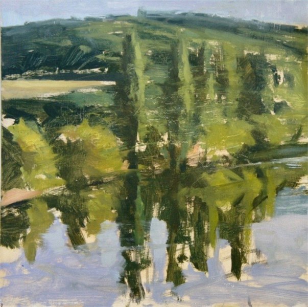 <em>Dordogne River,</em> 12 x 12 inches, oil on panel