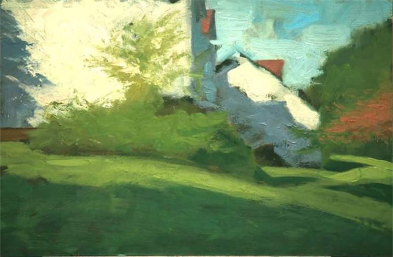 <em>Stowe Barn.</em> 16 x 20 inches, oil on panel