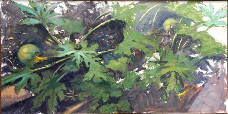 <em>Garden from Above, </em>24 x 48 inches, oil on panel